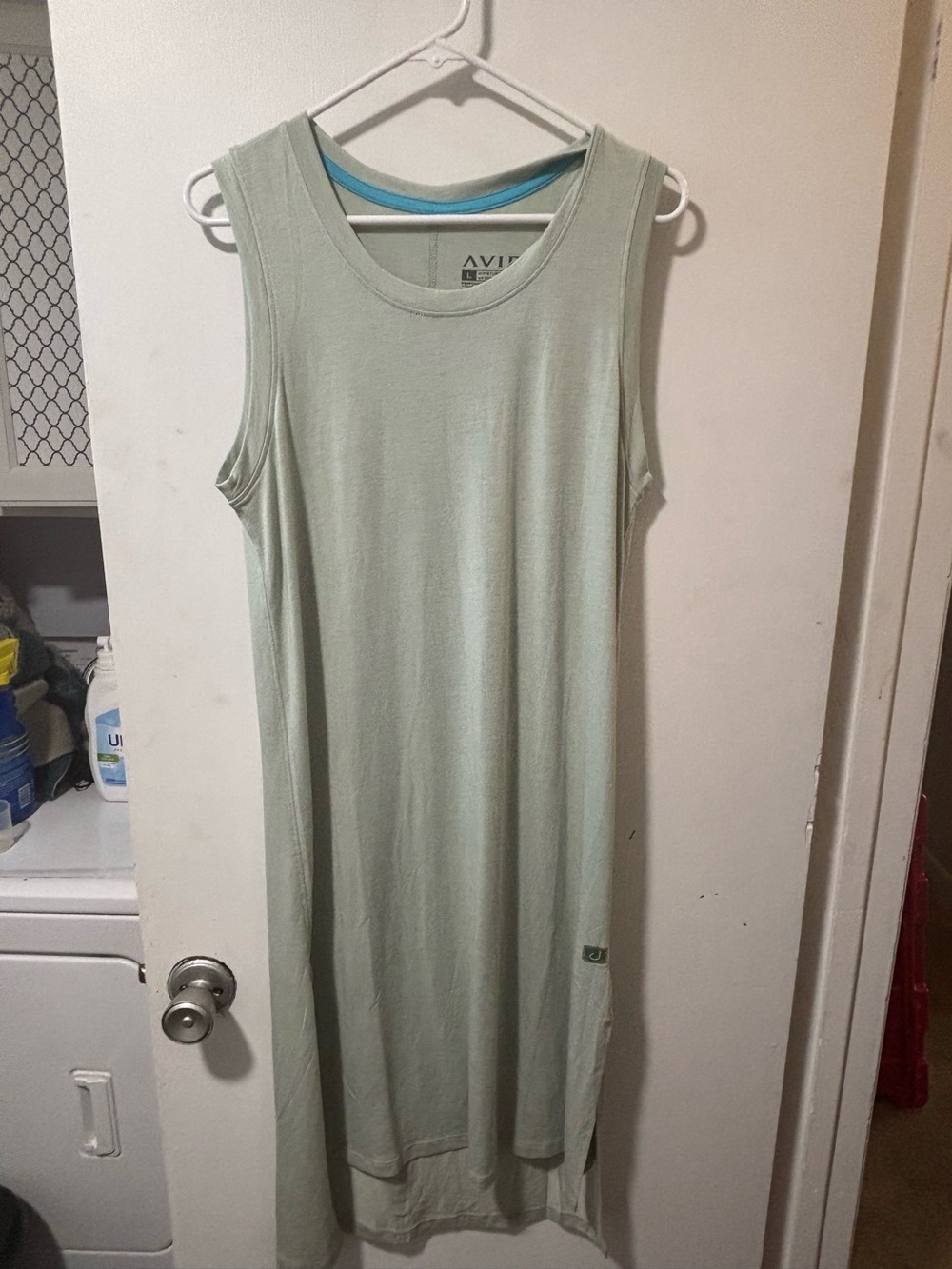 Avid Cover-Up UV Sun Protection Light Green Tank MIDI Dress sz L